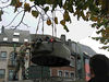 history06 > SHERMAN TANK - McAULIFFE SQUARE - BASTOGNE, BELGIUM
November 6, 2006

Here are some pictures taken by Guy Peremans, of COBRA and CRIBA, showing the main phases of the picking up of the Sherman Tank from the McAuliffe Square in Bastogne, Belgium, for restoration on
Tuesday, November 6, 2006.

The tank will stay in the Rocourt Arsenal until next April or May and will be cleaned, repainted and refitted. 
All the inhabitants of Bastogne are already waiting for its come back.

Submitted by:
Roger Marquet
Honorary Lifetime Member of the 11th Armd Division Association.

Centre Etude Battaile Ardennes
( C.E.B.A. )
The Center for the Study of the Battle of the Ardennes is the study group in Luxembourg.

A similar group exists in Belgium.....
Centre pour Research et Information de Battaile Ardennes.. ( C.R.I.B.A )
The Center for Research and Information of the Battle of the Ardennes.

Voici, photographiées par Guy Péremans, vice président COBRA et membre du CRIBA, les phases principales de l'enlêvement du char de la Place McAuliffe à Bastogne, le lundi 6 novembre 2006. Le char a été emmené à l'Arsenal de Rocourt (près de Liège) où il sera lavé, décapé, poncé, sablé et repeint. Il sera aussi remis en état (roues, chenilles, tourelle, mitrailleuse,...). Son retour est prévu pour avril ou mai 2007. Les Bastognards l'attendent déjà avec impatience.

For info on 87th Infantry Division Association:
http://www.87thinfantrydivision.com