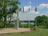 history06 > 9-06 - Jefferson Barracks - St. Louis, Missouri
Front of Monument looking out toward 
Mississippi River - This Monument is located in Jefferson Barracks - between the Amphitheatre and the Powder Magazine Museum.

From what I have been told, and seen from looking at many other Battle of the Bulge monuments, this is only monument that has inscribed all divisions and units involved in this battle.

I would like to invite anyone out there to have their picture taken with the monument - and I would add them to this indiviual gallery!  
And let us know why the monument is special to you.

And as always, any comments or general thoughts are always welcome to this site for all to read..
Just click "add comment" on lower left of this page.

Web site for Battle Of The Bulge:
http://www.battleofthebulge.org/index.html

Web site for
The 87th Infantry Division Association:
http://www.87thinfantrydivision.com

Web site for Jefferson Barracks:
http://www.co.st-louis.mo.us/parks/jb-museum.html