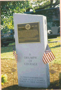> This is 1 of 2 Battle of the Bulge
Monuments dedicated by the
Central Massachusetts Chapter 22
Veterans Of The Battle Of The Bulge.
Central Mass.Chapt-22 VBOB monument
showing the bronze Plaque with text.
Located at College Square
outside the Holy Cross College Baseball Field; Fitton Field,
Worcester, MA.
This Battle of the Bulge Monument was dedicated October 2003
Engraved on the face of the monument is:
"A TRIUMPH OF COURAGE"
"IN PROUD REMEMBRANCE
TO THEIR VALOR IN HUMBLE
TRIBUTE TO THEIR SACRIFICE"
Photo credit to:
John McAuliffe; 87th ID; M-347
President of the
Central Massachusetts Chapter-22; VBOB. > This is 1 of 2 Battle of the Bulge
Monuments dedicated by the
Central Massachusetts Chapter 22
Veterans Of The Battle Of The Bulge.
Central Mass.Chapt-22 VBOB monument
showing the bronze Plaque with text.
Located at College Square
outside the Holy Cross College Baseball Field; Fitton Field,
Worcester, MA.
This Battle of the Bulge Monument was dedicated October 2003
Engraved on the face of the monument is:
"A TRIUMPH OF COURAGE"
"IN PROUD REMEMBRANCE
TO THEIR VALOR IN HUMBLE
TRIBUTE TO THEIR SACRIFICE"
Photo credit to:
John McAuliffe; 87th ID; M-347
President of the
Central Massachusetts Chapter-22; VBOB.